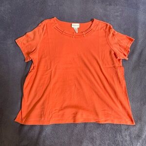 Alfred Dunner Salmon Short Sleeve Tee